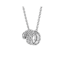 BVLGARI SERPENTI SILVER NECKLACE DOUBLE RING DIAMOND