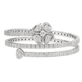 BVLGARI FIOREVER BRACELET SILVER DIAMOND DOUBLE ROW