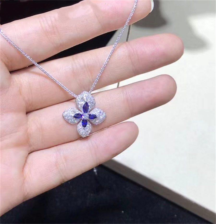 CHAUMET HORTENSIA NECKLACE AGATE DARK SILVER DIAMOND