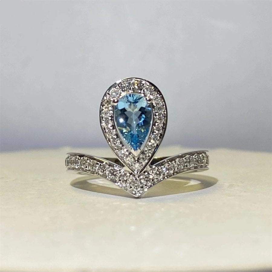 CHAUMET JOSEPHINE RING TURQUOISE SILVER DIAMOND