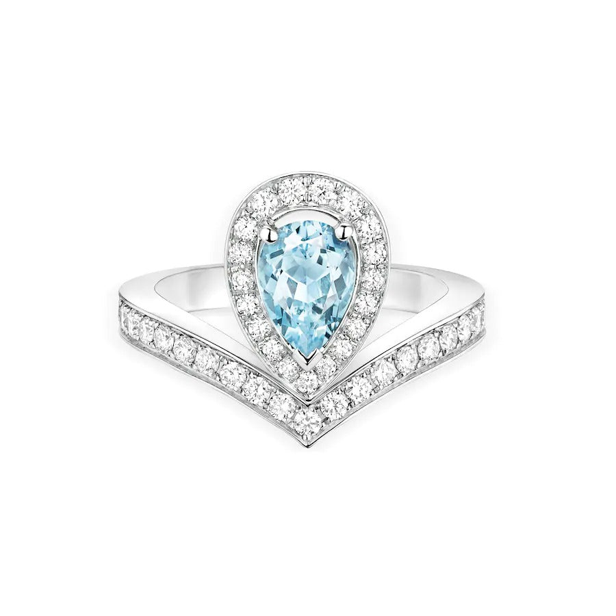 CHAUMET JOSEPHINE RING TURQUOISE SILVER DIAMOND