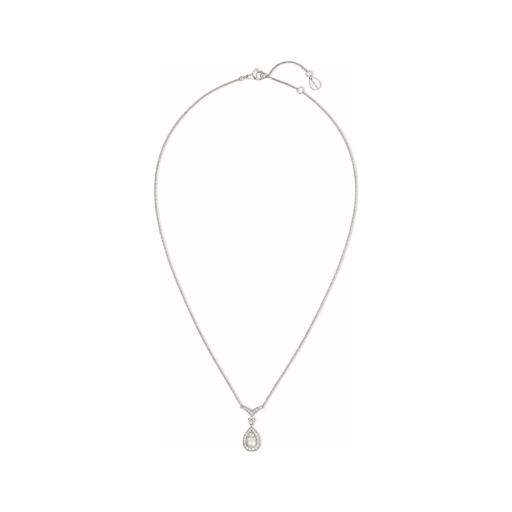 CHAUMET JOSEPHINE WHITE MOP SILVER DIAMOND NECKLACE