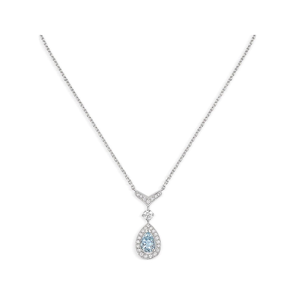 CHAUMET JOSEPHINE TURQUOISE LIGHT SILVER DIAMOND NECKLACE