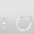 CHAUMET HONEE SILVER DIAMOND HOOP EARRINGS