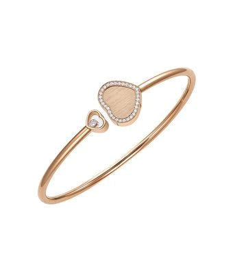 CHOPARD HAPPY HEART BRACELET PINK GOLD TIGER EYE DIAMOND