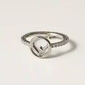 FENDI F LOGO SILVER DIAMOND RING