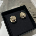 Chanel Sphere Stud Gold Double C Earrings