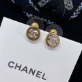 Chanel Little Gold Diamond Rhinestone Earrings