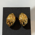 Chanel 2026 Gold Quilted Crystal Diamond Half-Hoop Earrings