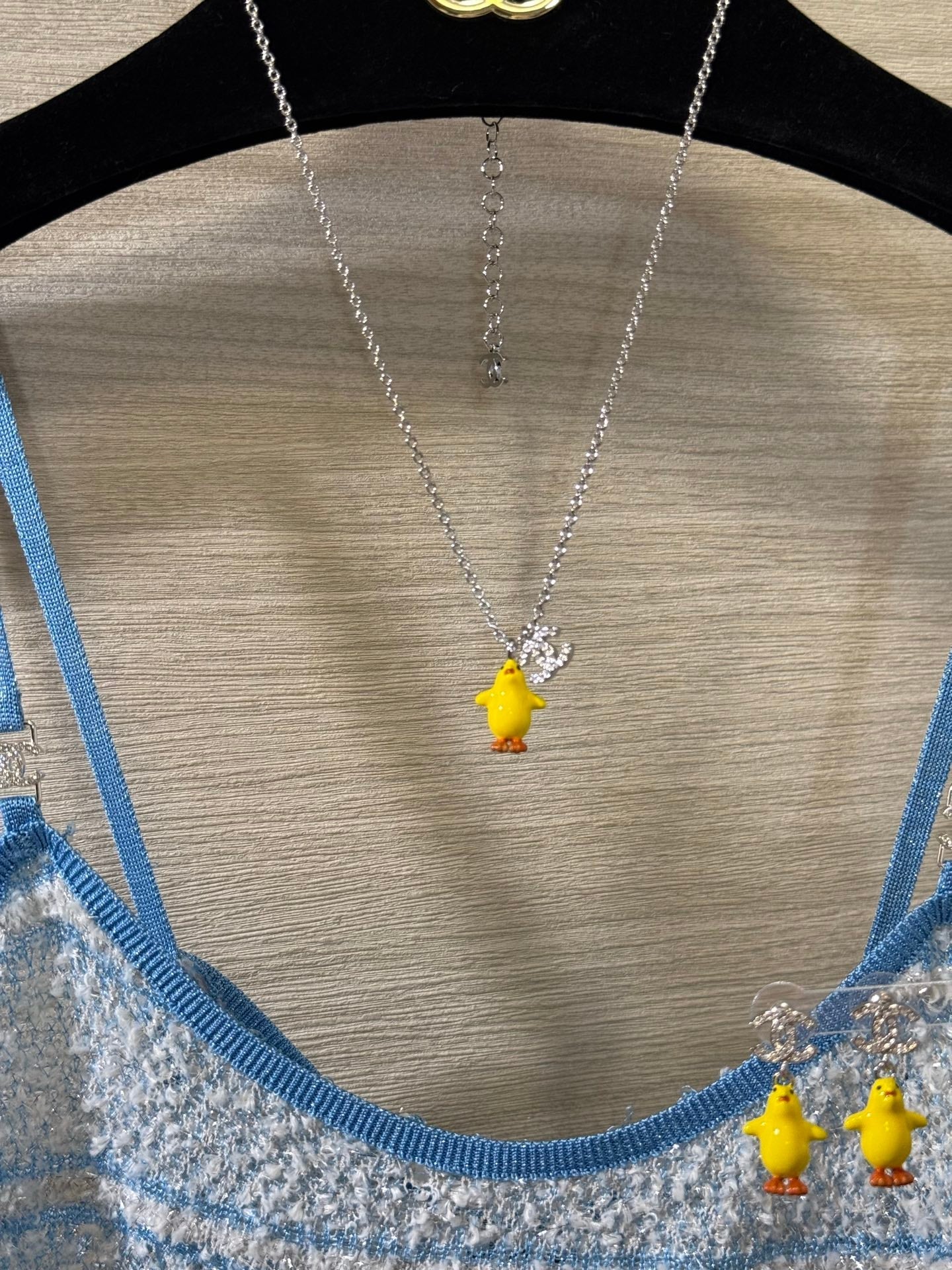 Chanel 2026 Full-Diamond Double C Yellow Chick Necklace
