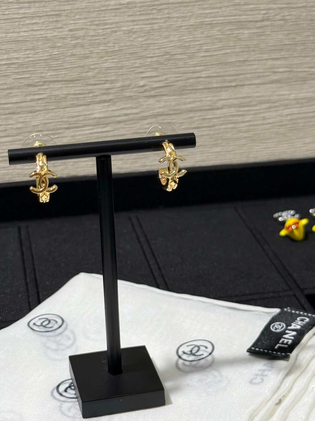 Chanel 2026 Gold Quilted Double C Small Hoop Earrings