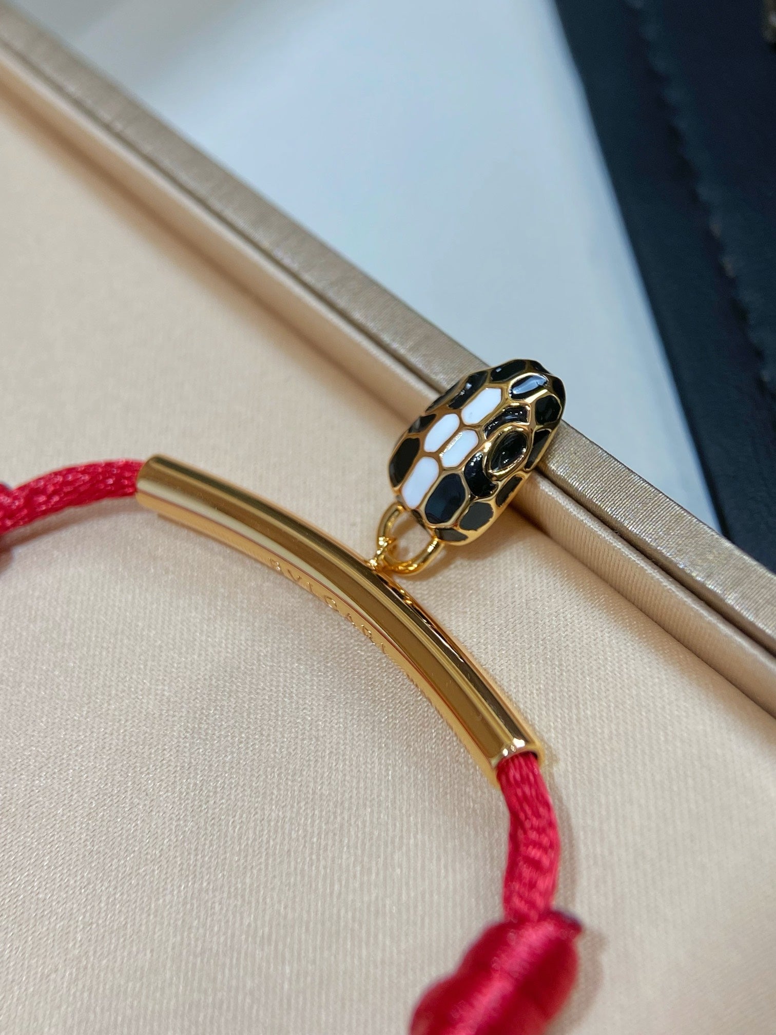 BVLGARI BVL RED SNAKE ROPE BRACELET