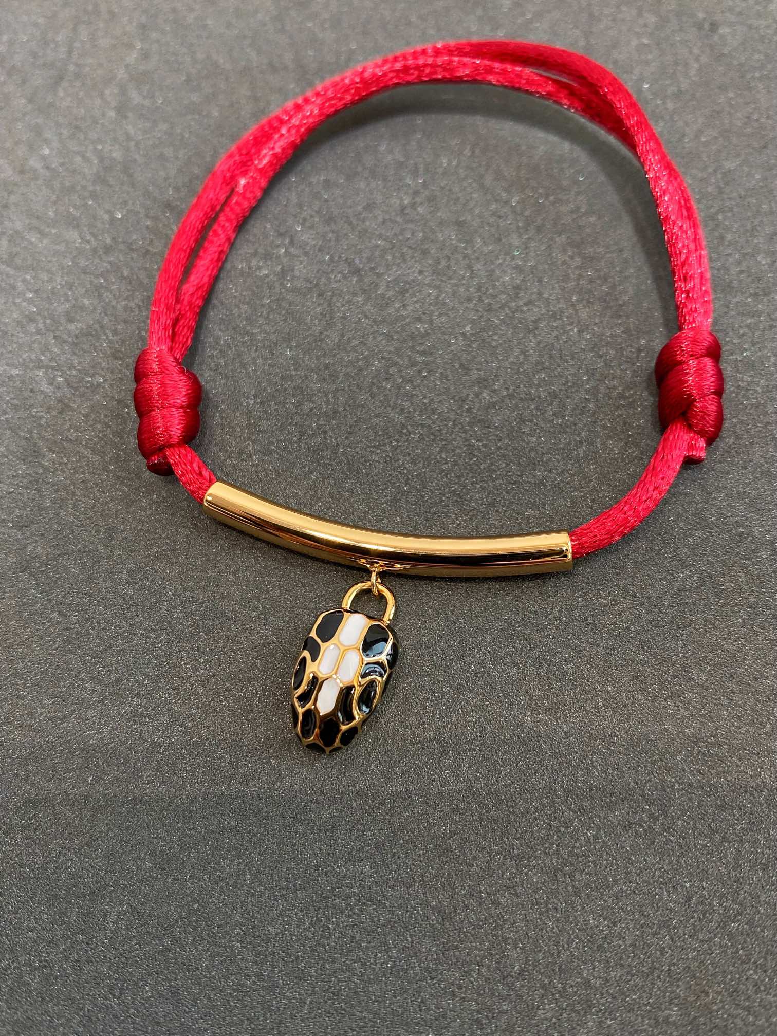 BVLGARI BVL RED SNAKE ROPE BRACELET