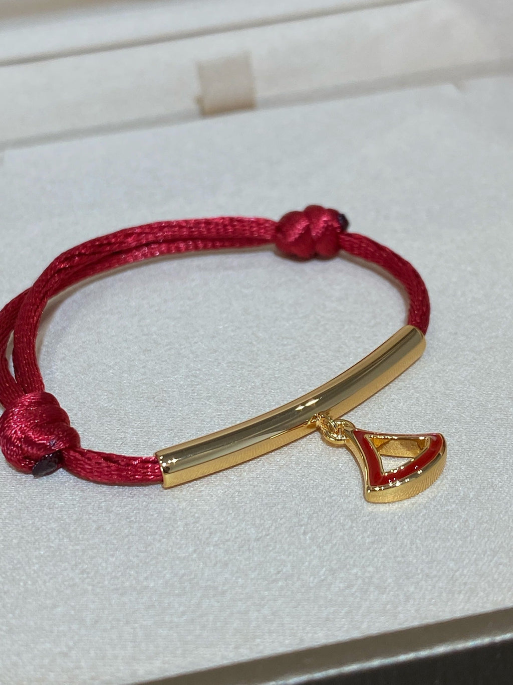 BVLGARI BVL 1 MOTIF LUCKY RED BRACELET GOLD