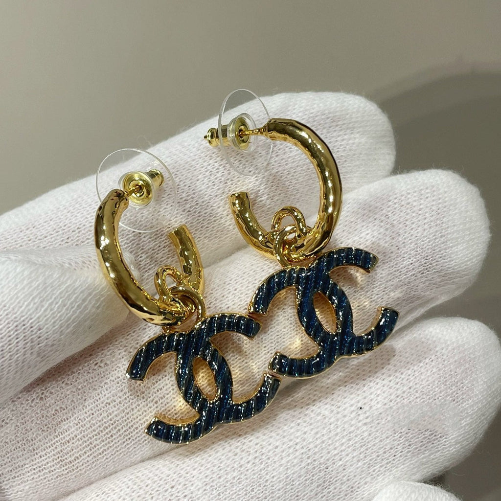 Chanel Logo Heart Earrings
