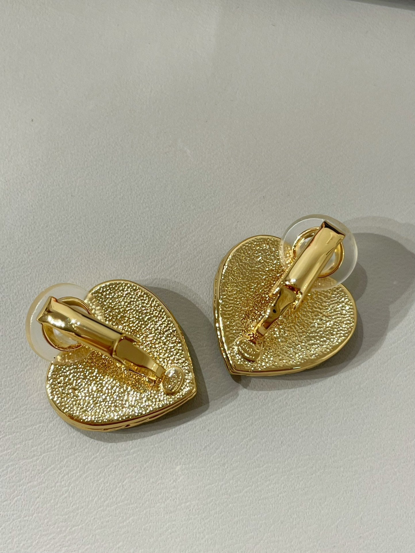 Chanel 24P Heart Blue Earrings French Clip