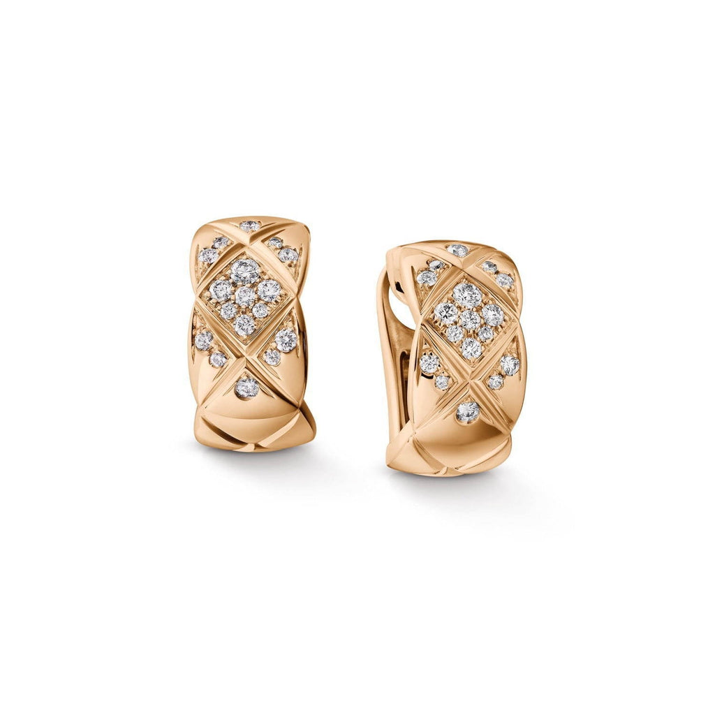 Chanel Crush Diamond Pink Gold Earrings