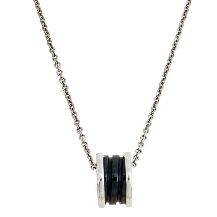 BVLGARI ZERO 1 BLACK CERAMIC SILVER NECKLACE