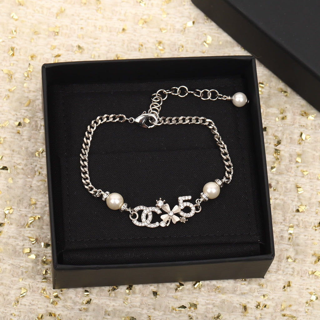 Chanel Double C Multi-Element Silver Bracelet