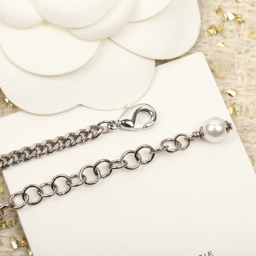 Chanel Double C Multi-Element Silver Bracelet