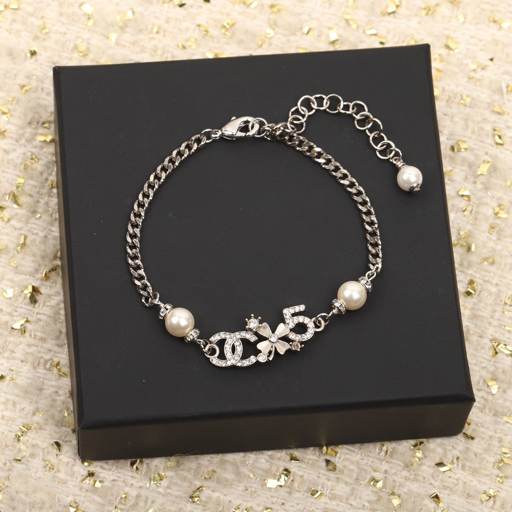 Chanel Double C Multi-Element Silver Bracelet