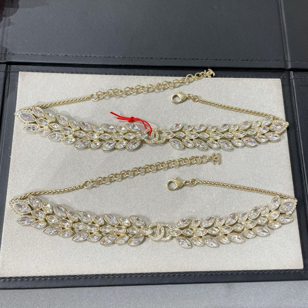 Chanel Double C Small Fragrant Wheat Ear Gold Diamond Necklace
