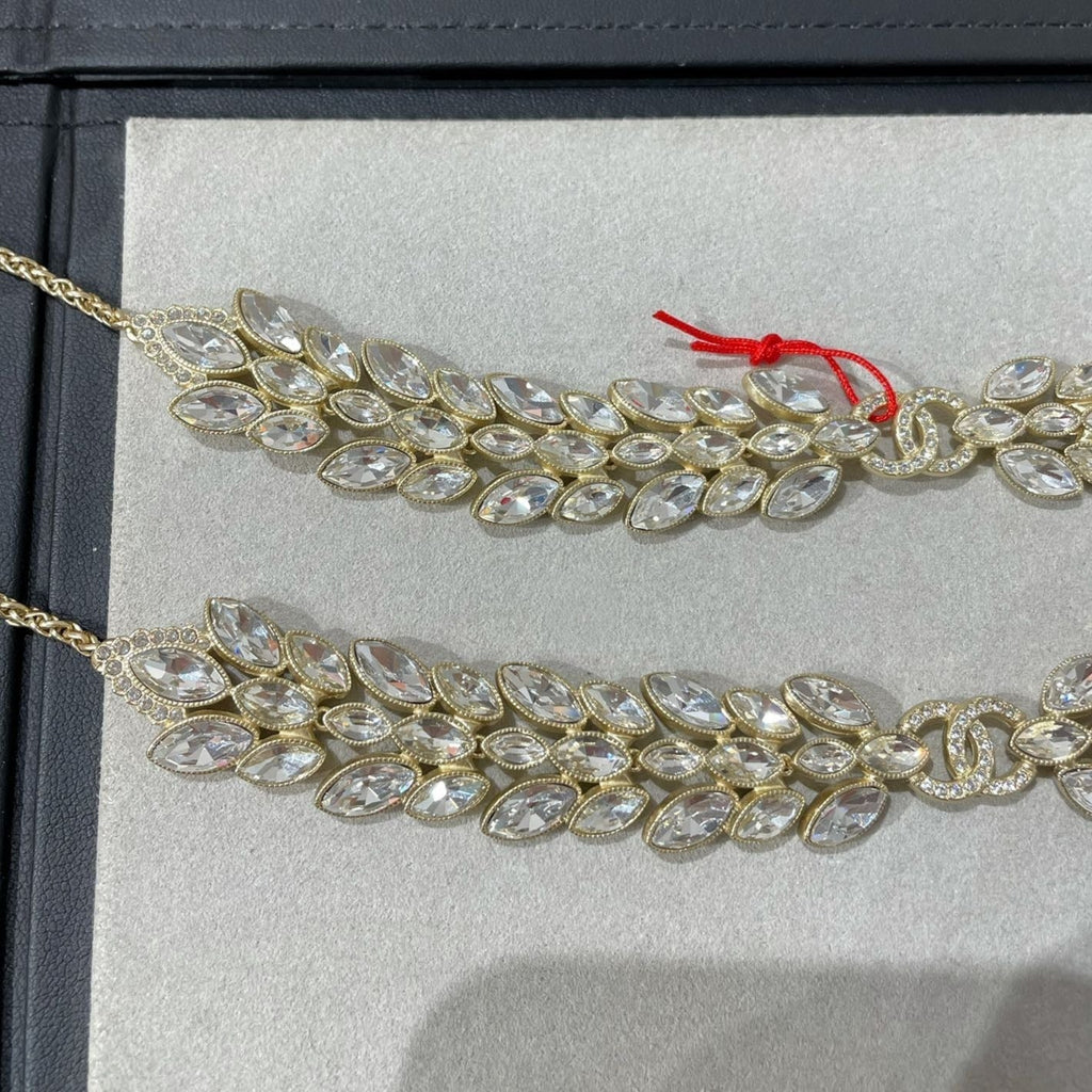 Chanel Double C Small Fragrant Wheat Ear Gold Diamond Necklace