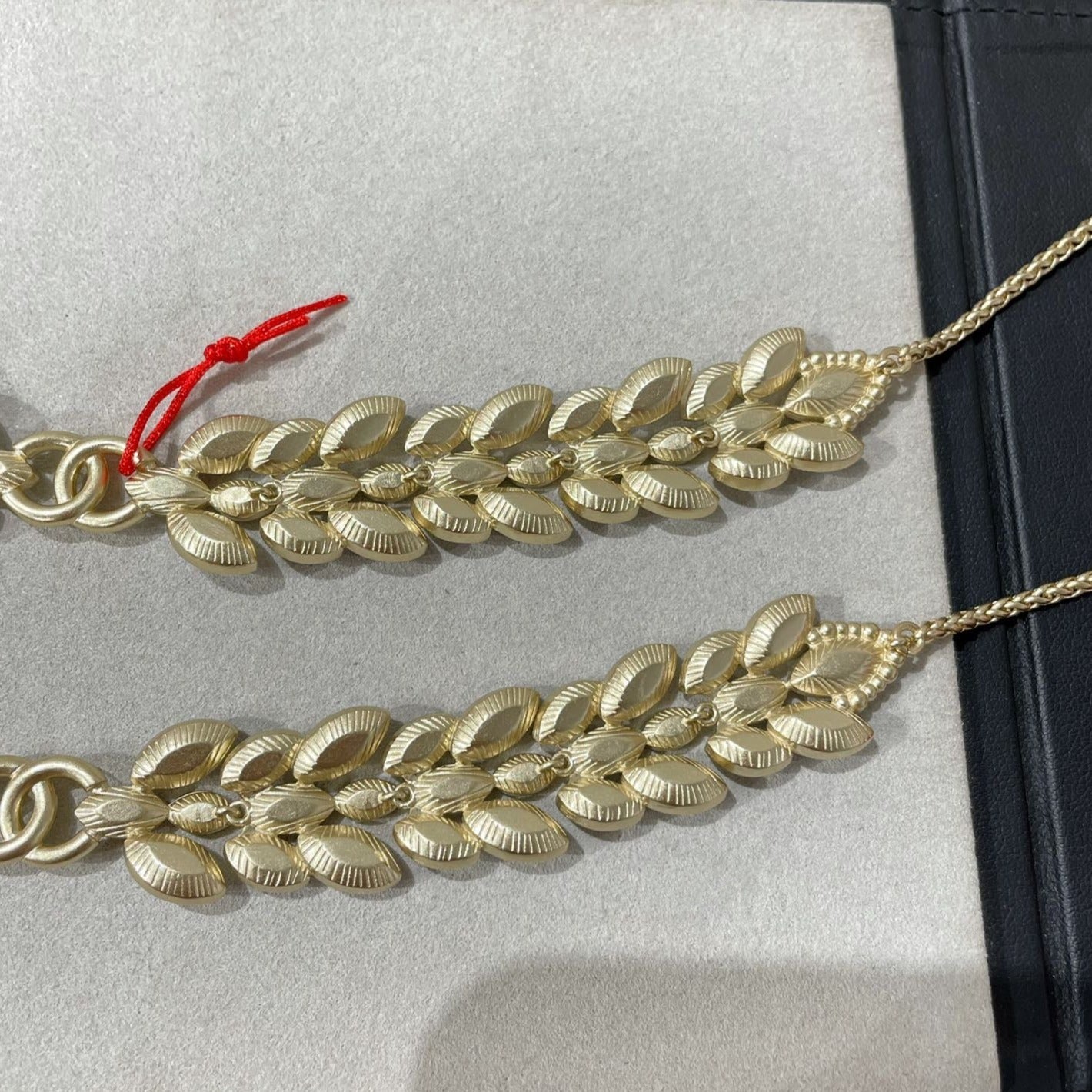Chanel Double C Small Fragrant Wheat Ear Gold Diamond Necklace