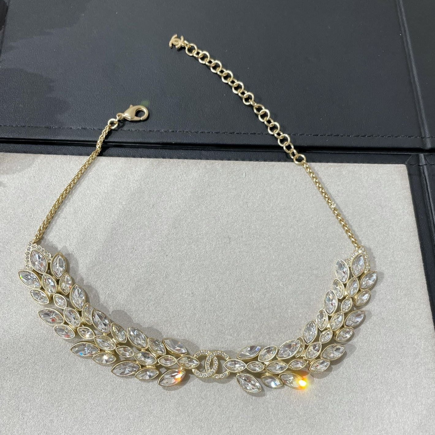 Chanel Double C Small Fragrant Wheat Ear Gold Diamond Necklace