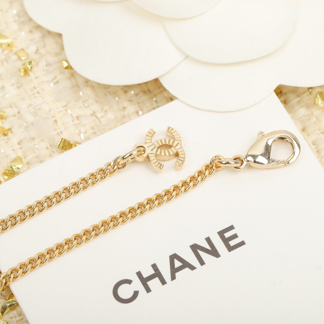 Chanel Perfume Bottle Pendant Gold Necklace