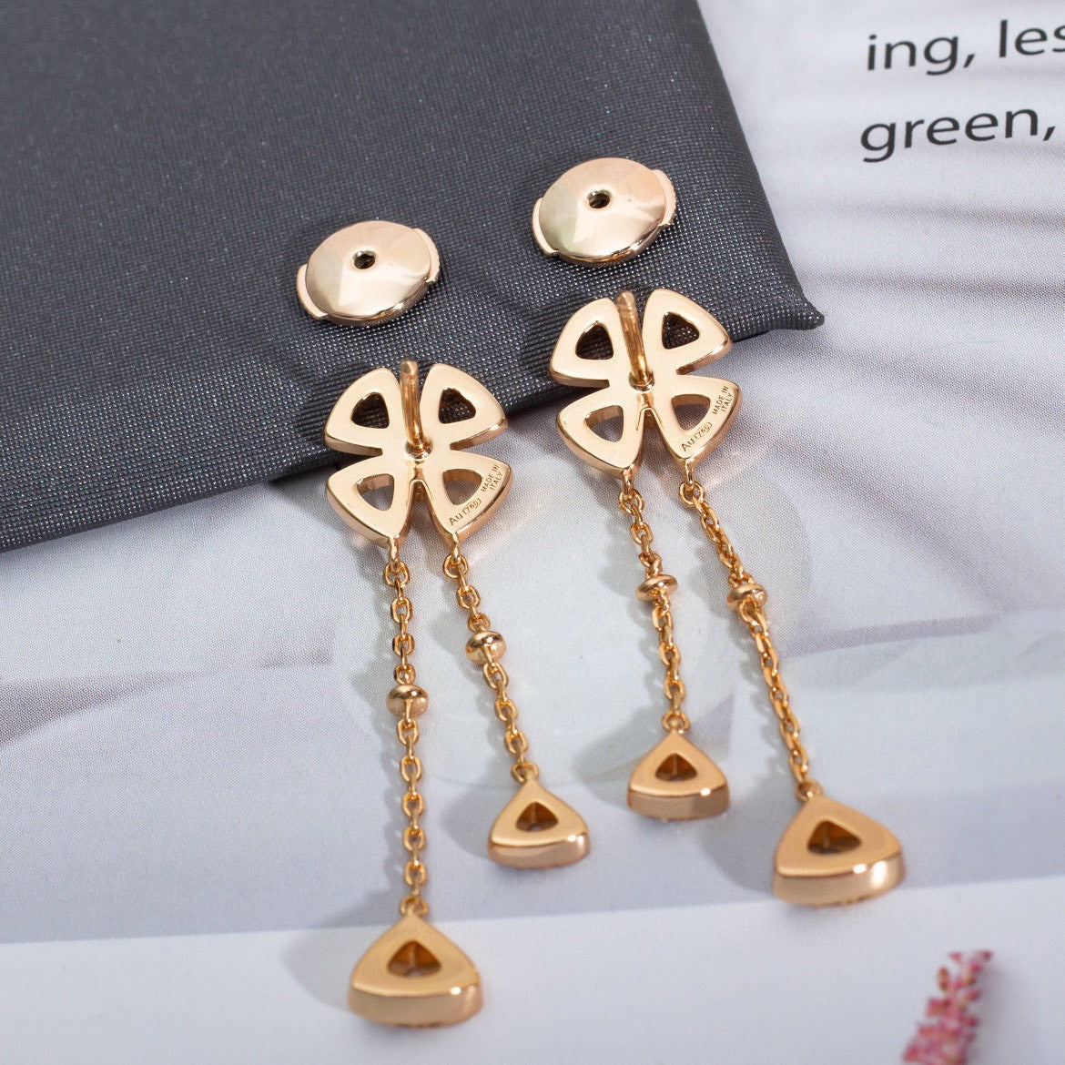 BVLGARI FIOREVER PINK GOLD DIAMONDS EARRINGS